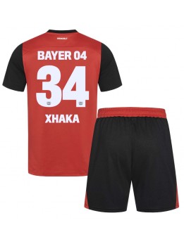 Detské Futbalové oblečenie Bayer Leverkusen Granit Xhaka #34 2024-25 Krátky Rukáv - Domáci (+ trenírky)